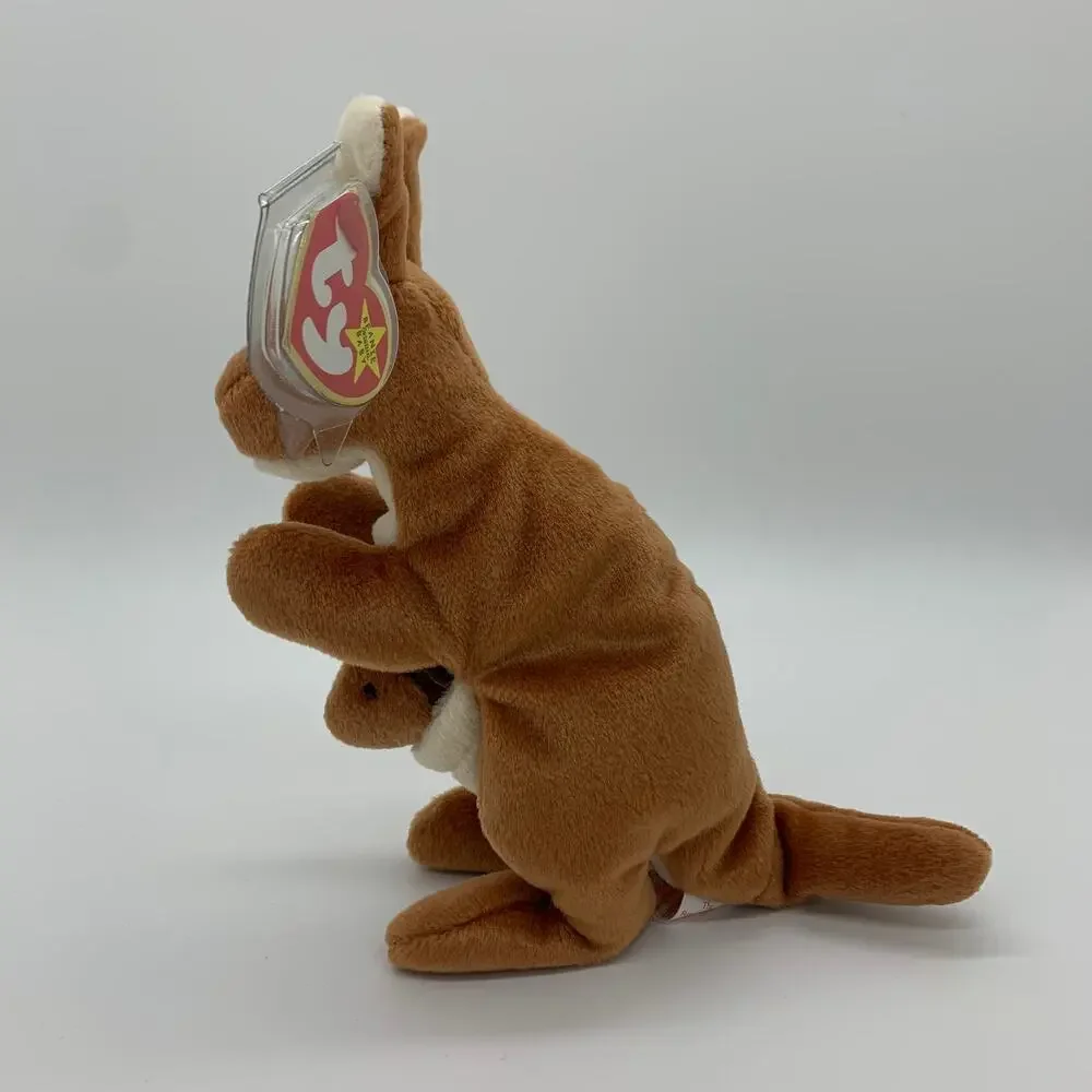 TY Beanie Baby Pouch The Kangaroo 1996 Vintage NWT P.E. Pellets Retired Small
